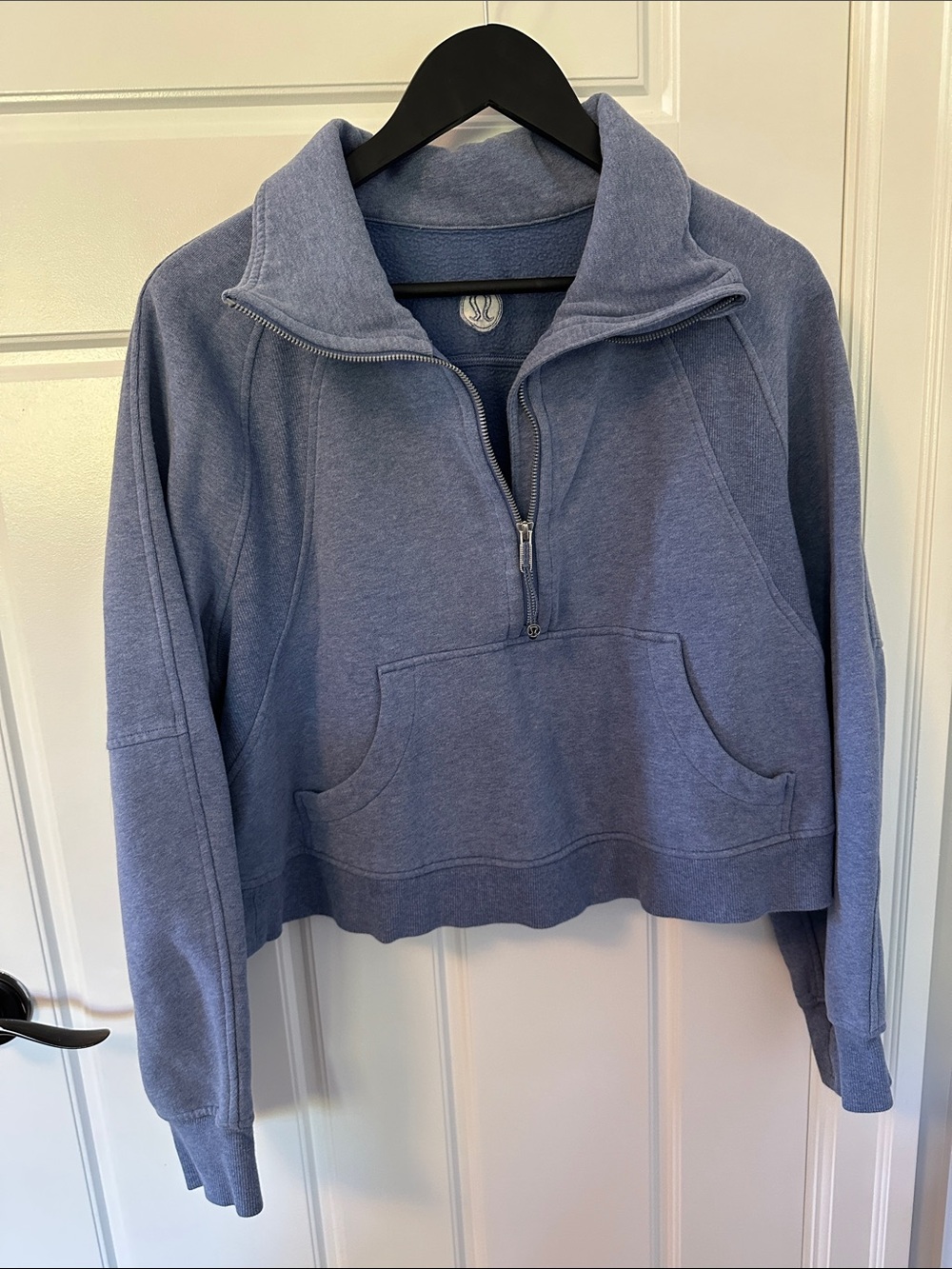 lululemon athletica cropped scuba Quarter-Zip Cropped Sweatshirt - Dusty Blue